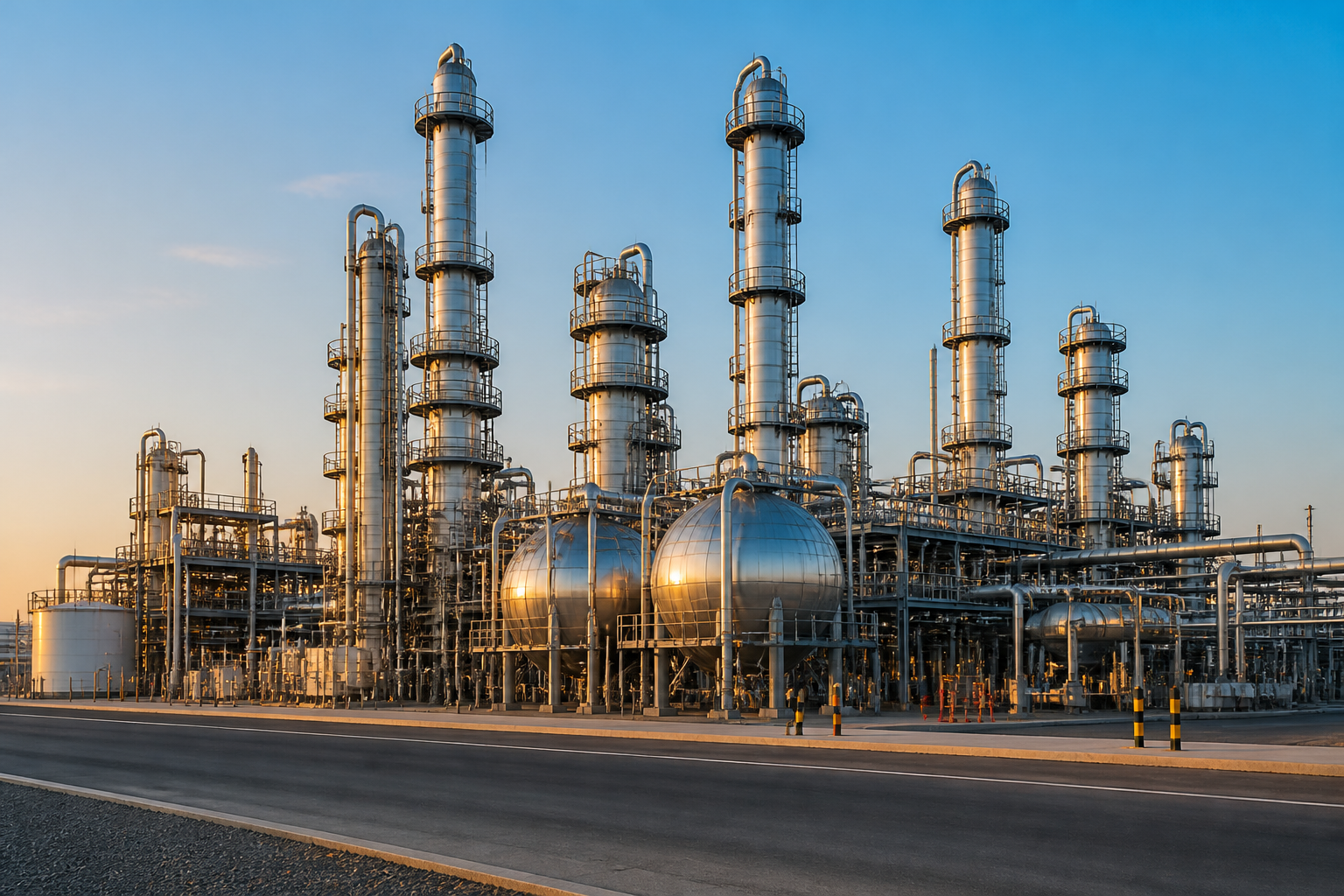 Modern chemical processing plant