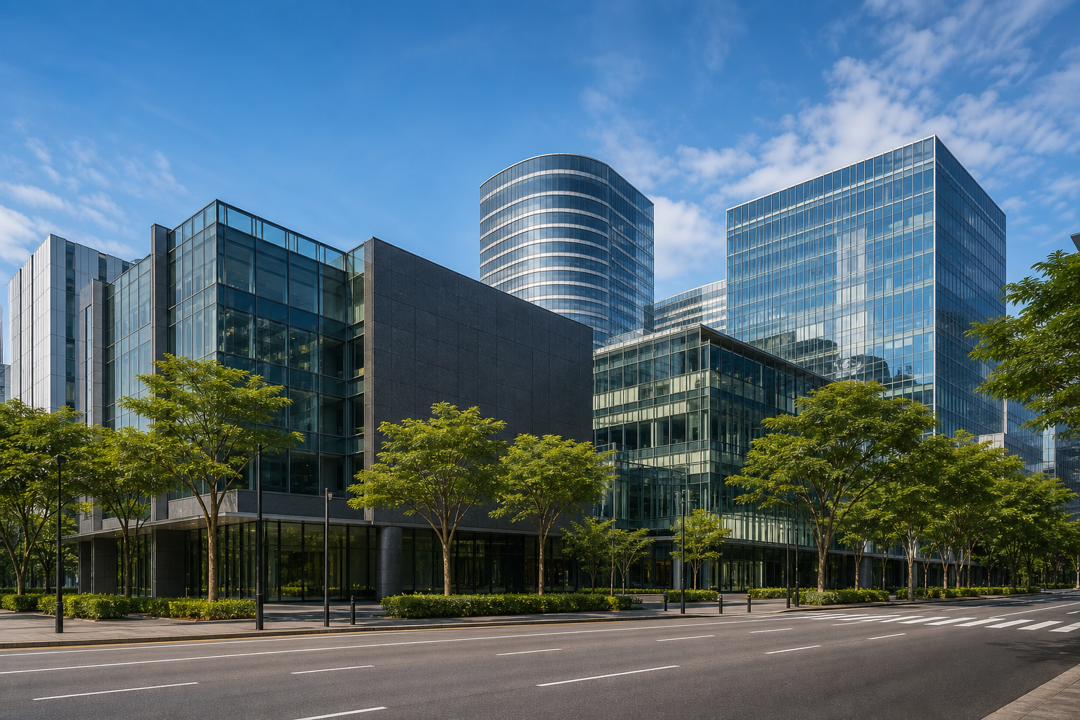 Modern Singapore business complex in daylight